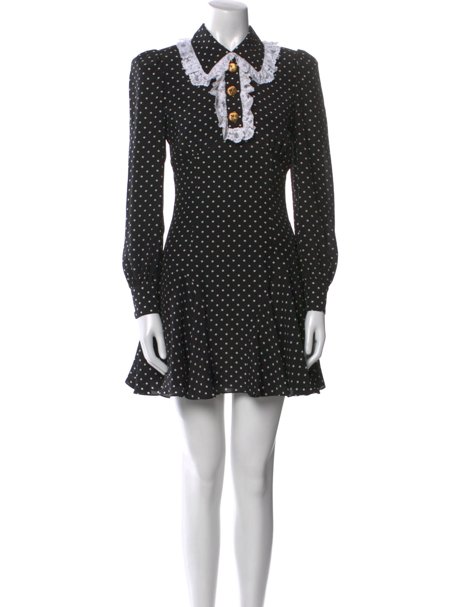Alessandra Rich Polka Dot Print Mini Dress