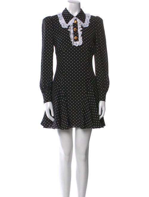 Alessandra Rich Polka Dot Print Mini Dress