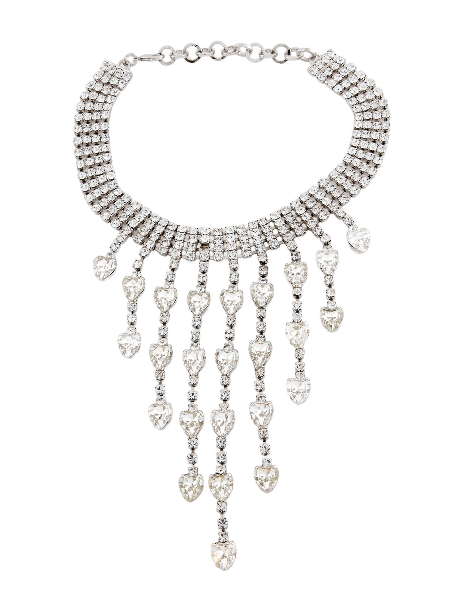Alessandra Rich Crystal Heart Choker Necklace