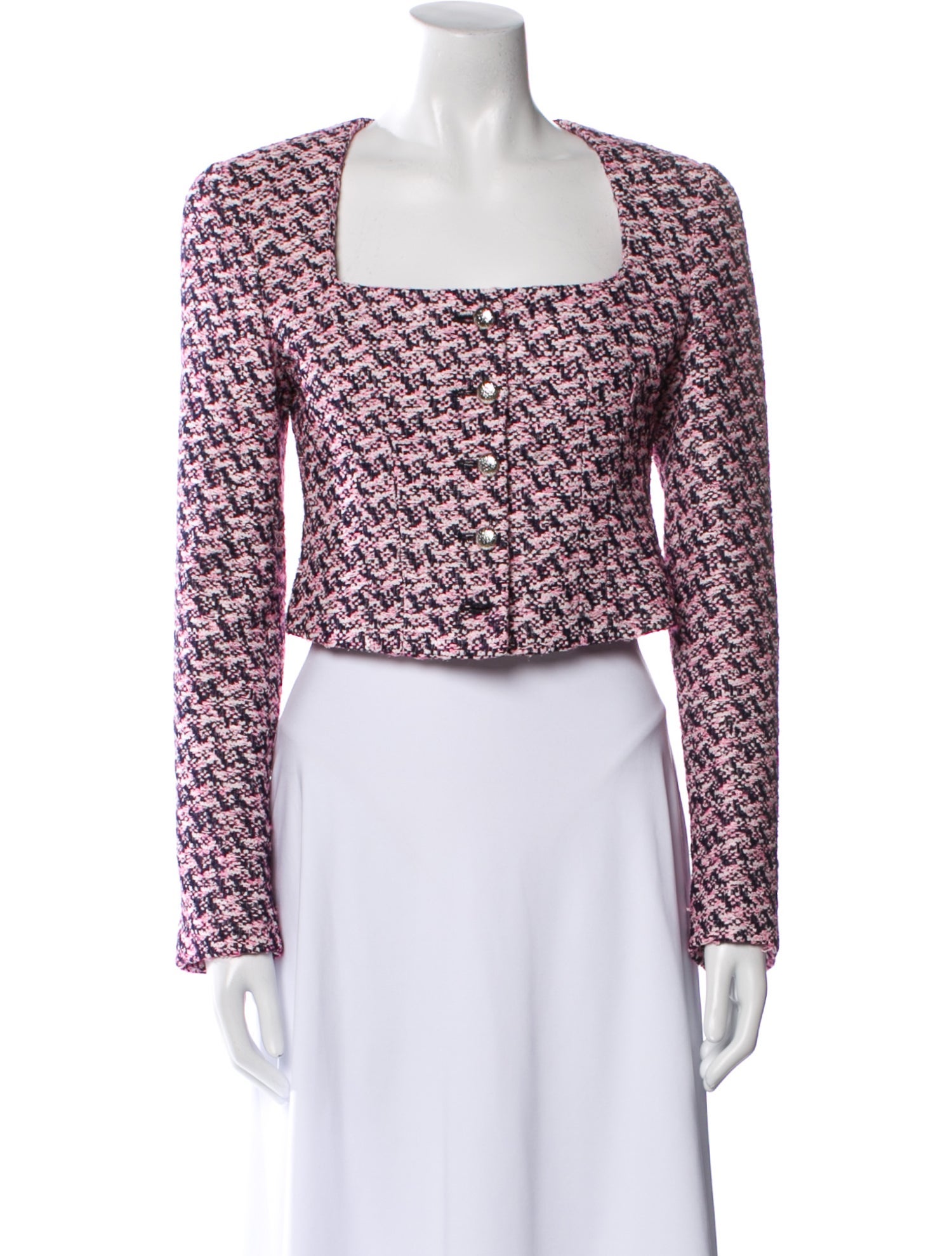 Alessandra Rich Printed Square Neckline Crop Top w/ Tags