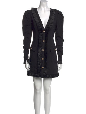 Alessandra Rich V-Neck Mini Dress