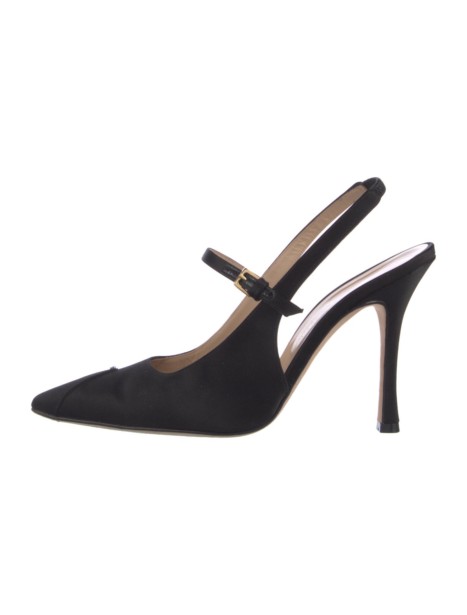 Alessandra Rich Satin Crystal Embellishments Slingback Pumps