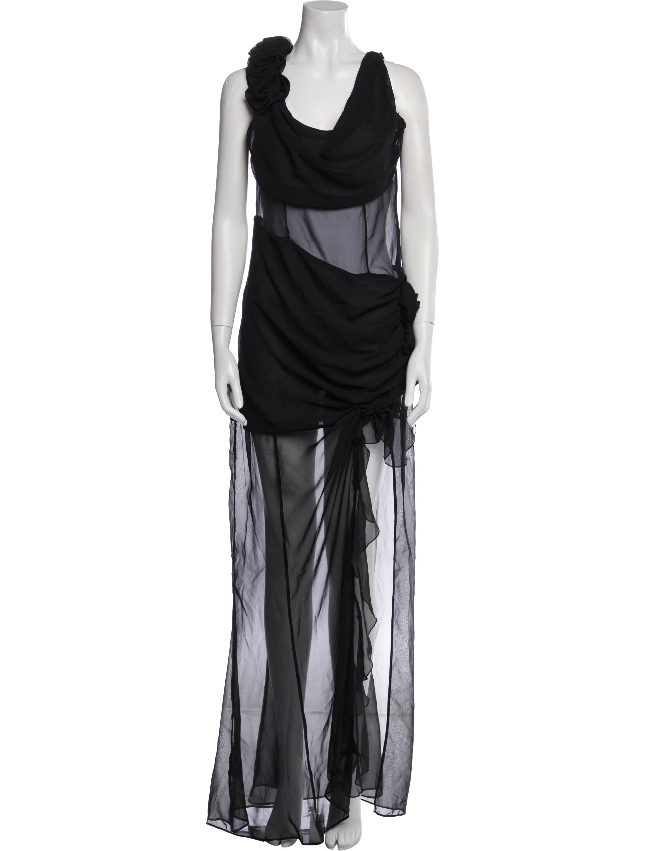 Alessandra Rich Cowl Neck Long Dress