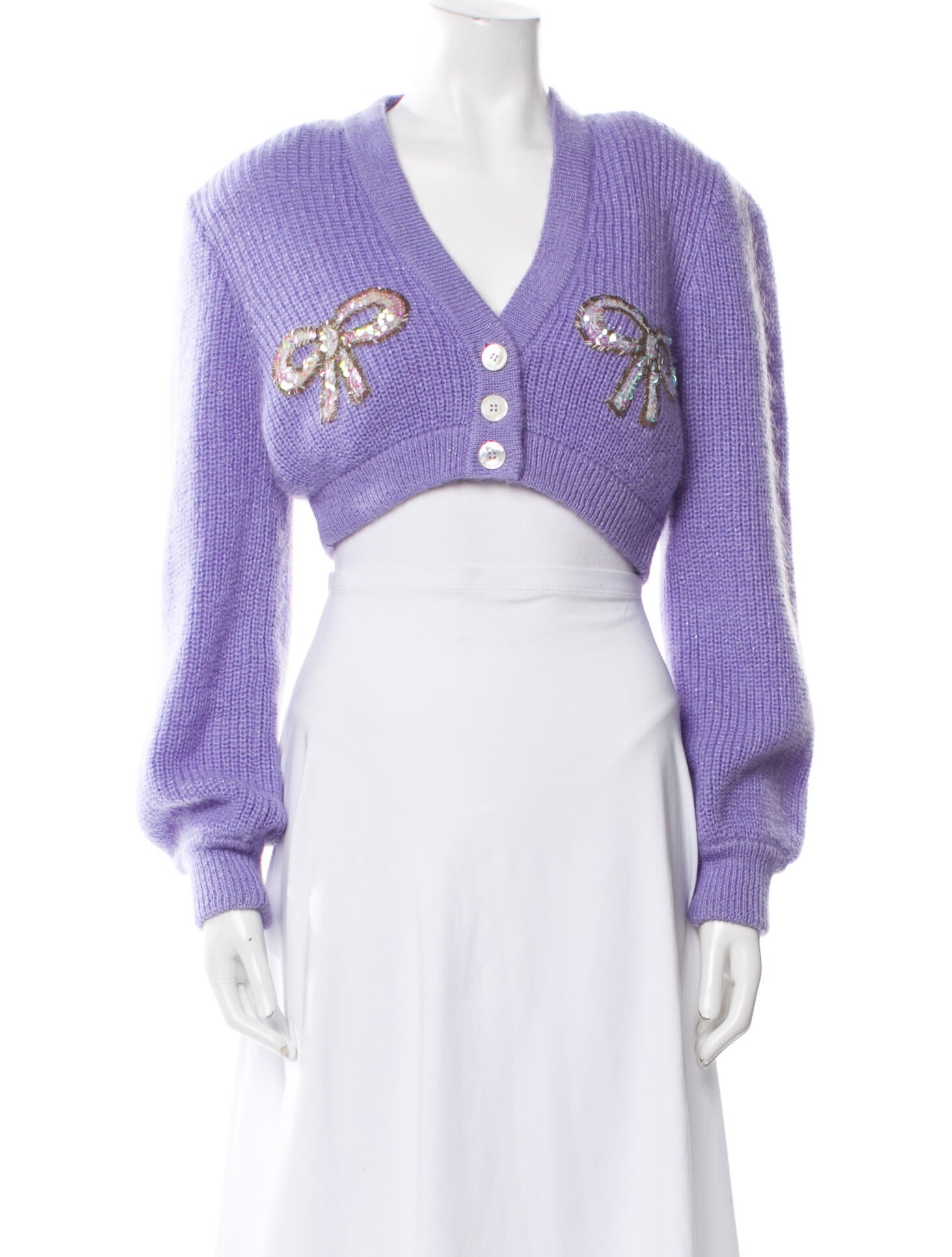 Alessandra Rich Mohair V-Neck Sweater