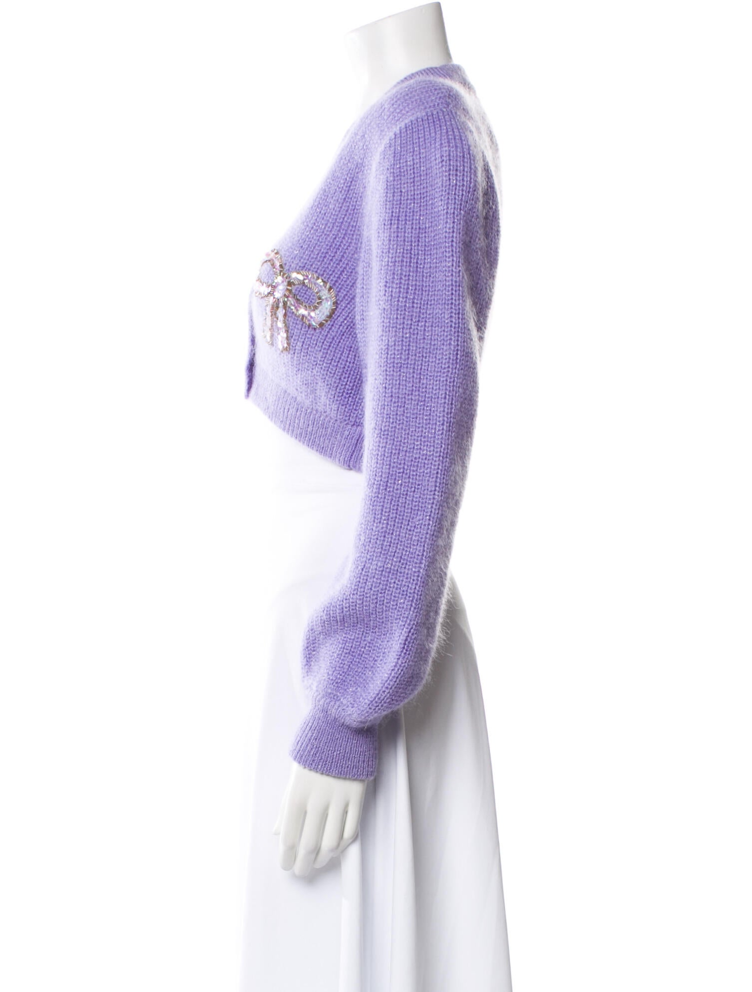 Alessandra Rich Mohair V-Neck Sweater