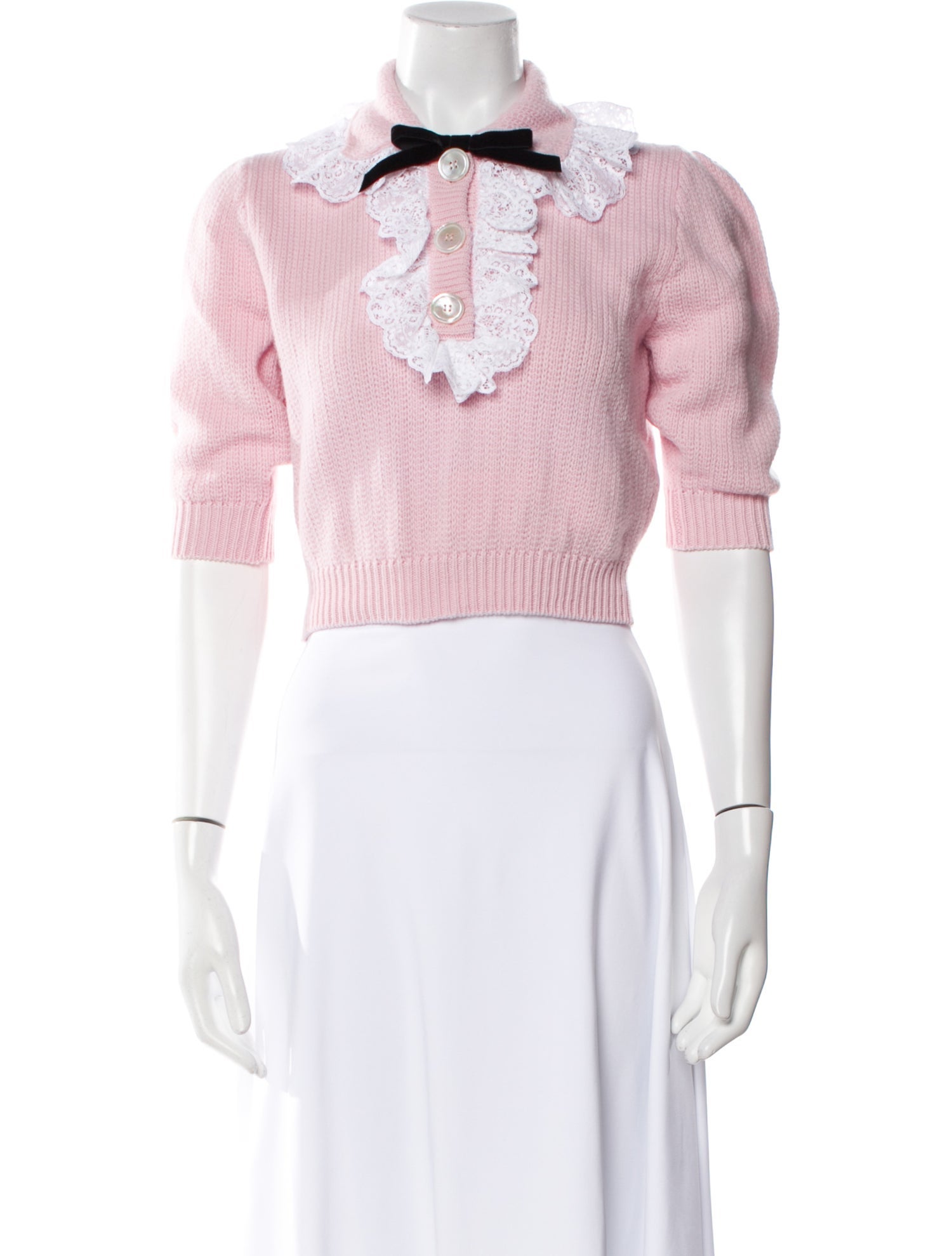 Alessandra Rich Wool Crew Neck Sweater w/ Tags