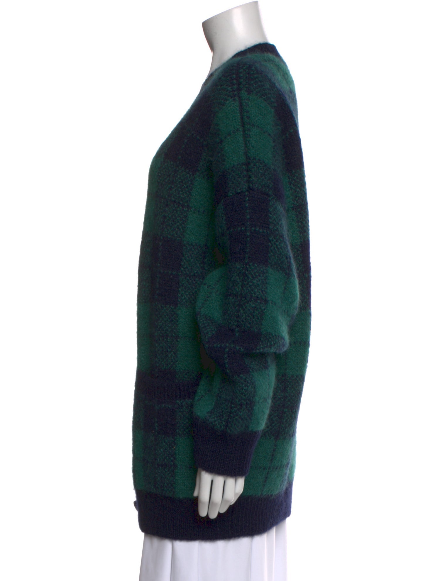 Alessandra Rich Mohair Plaid Print Sweater