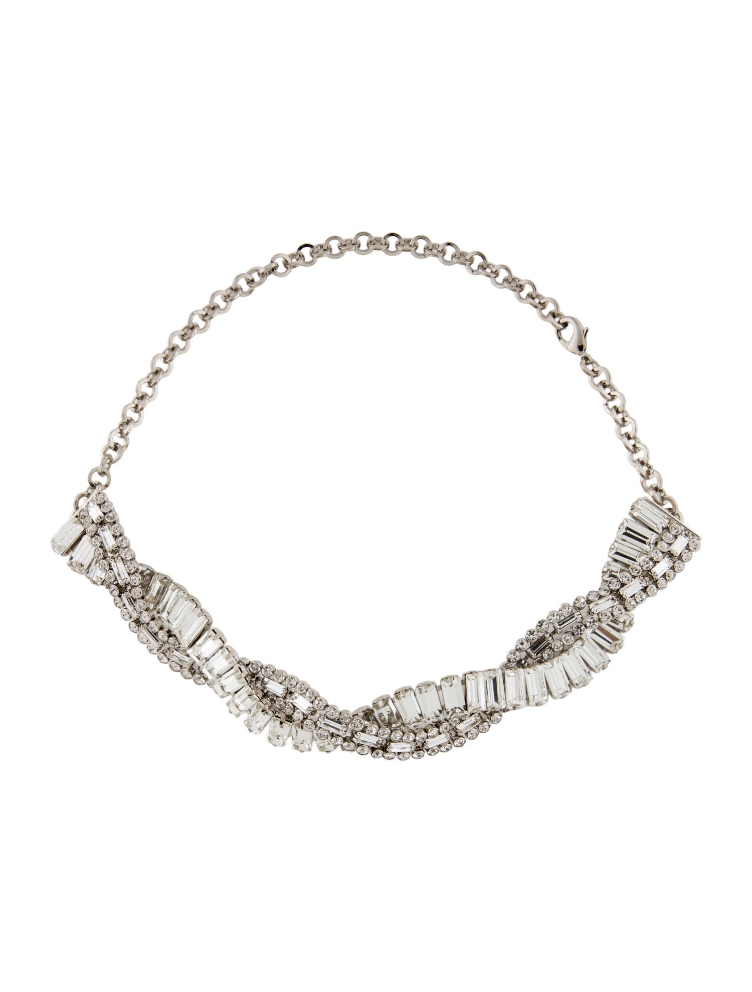 Alessandra Rich Crystal-Embellished Braided Choker