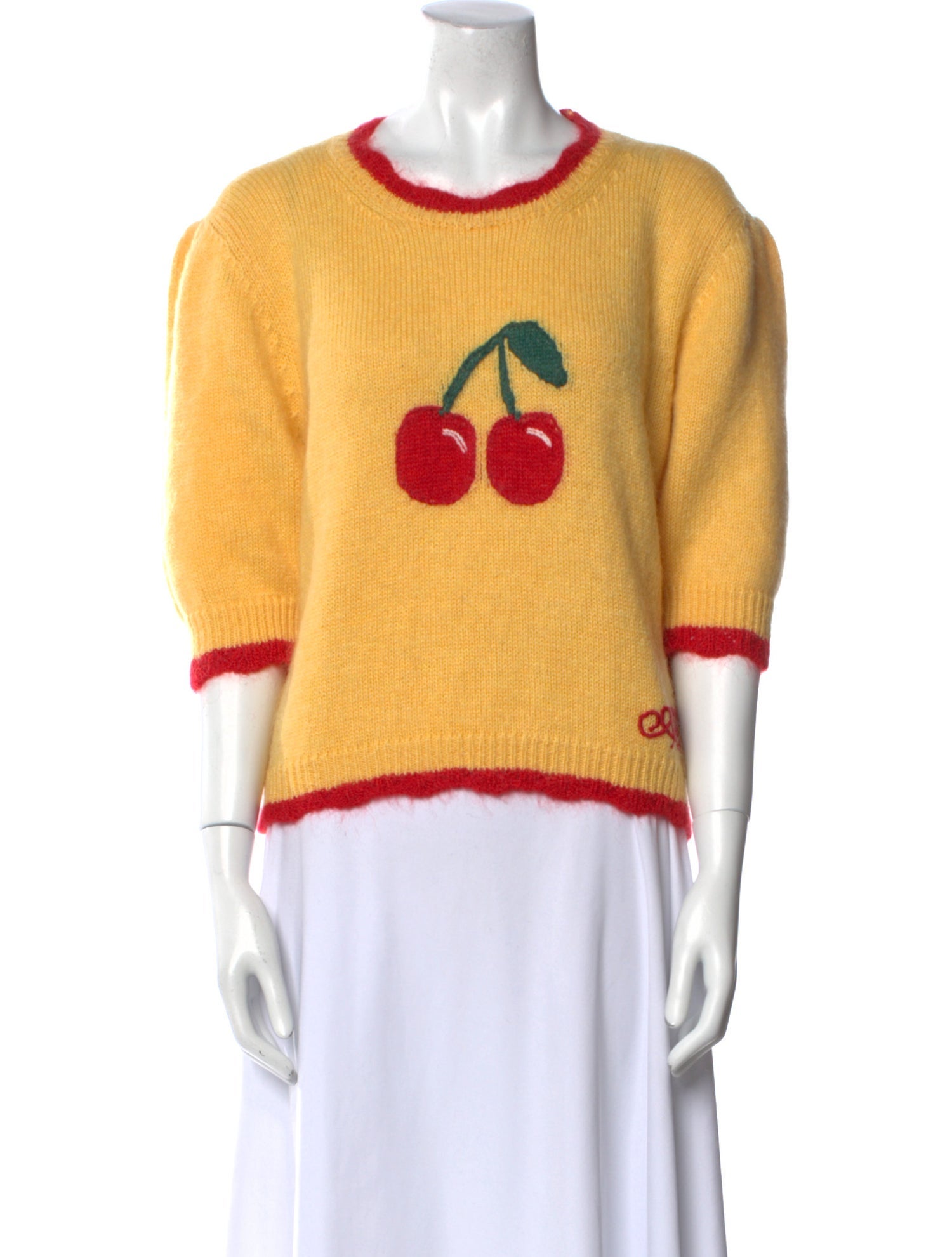 Alessandra Rich Graphic Print Crew Neck Sweater