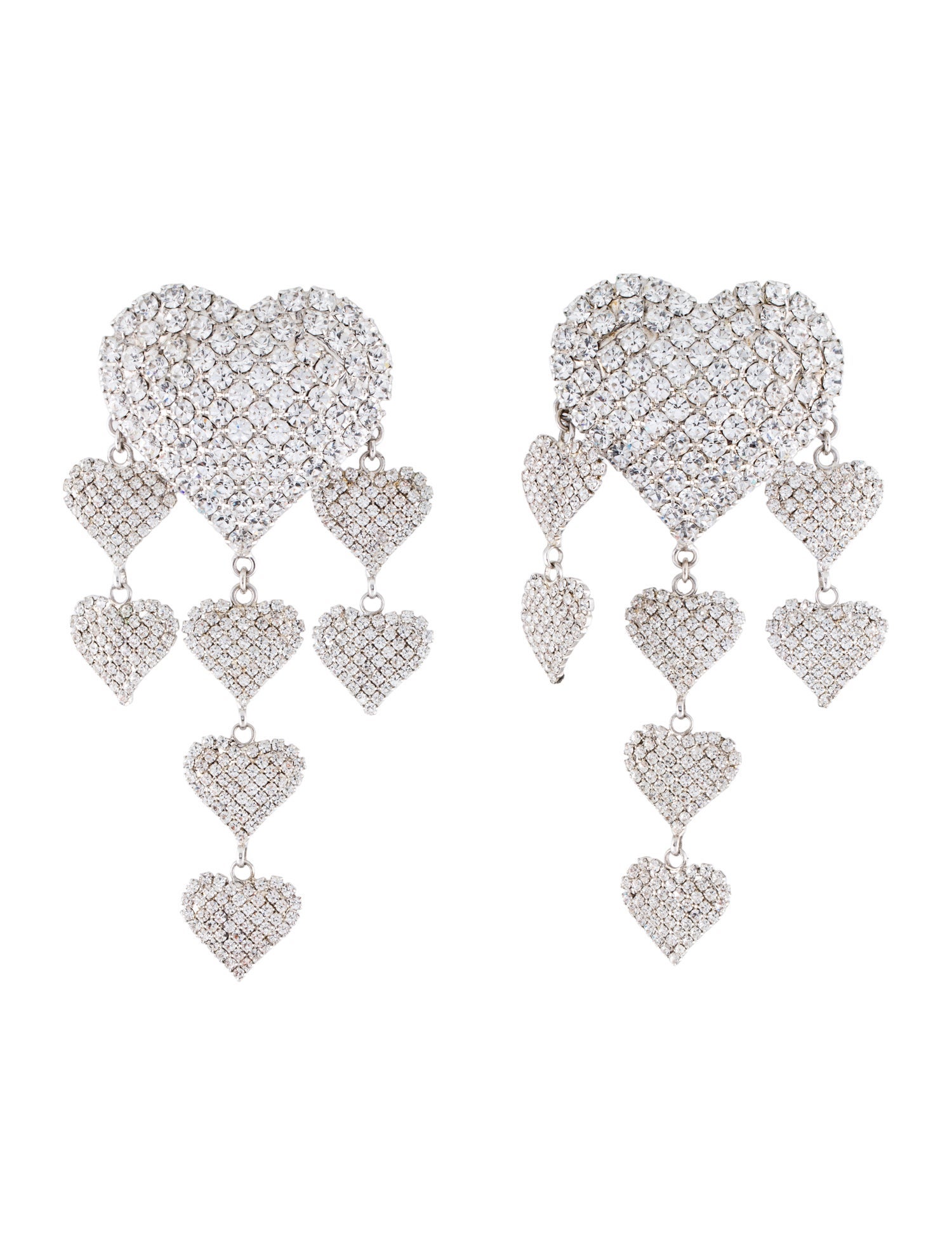 Alessandra Rich Crystal Heart Drop Earring