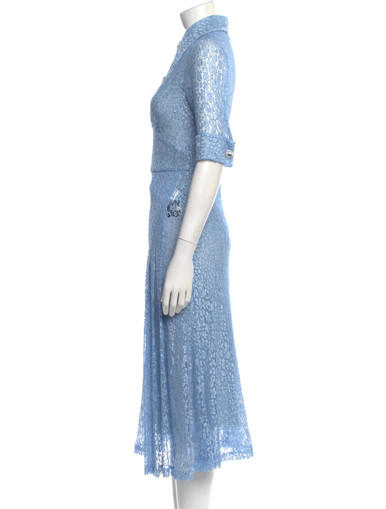 alessandra rich blue lace dress Alessandra Rich Silk Long Dress - Blue Dresses, Clothing - ARH25958