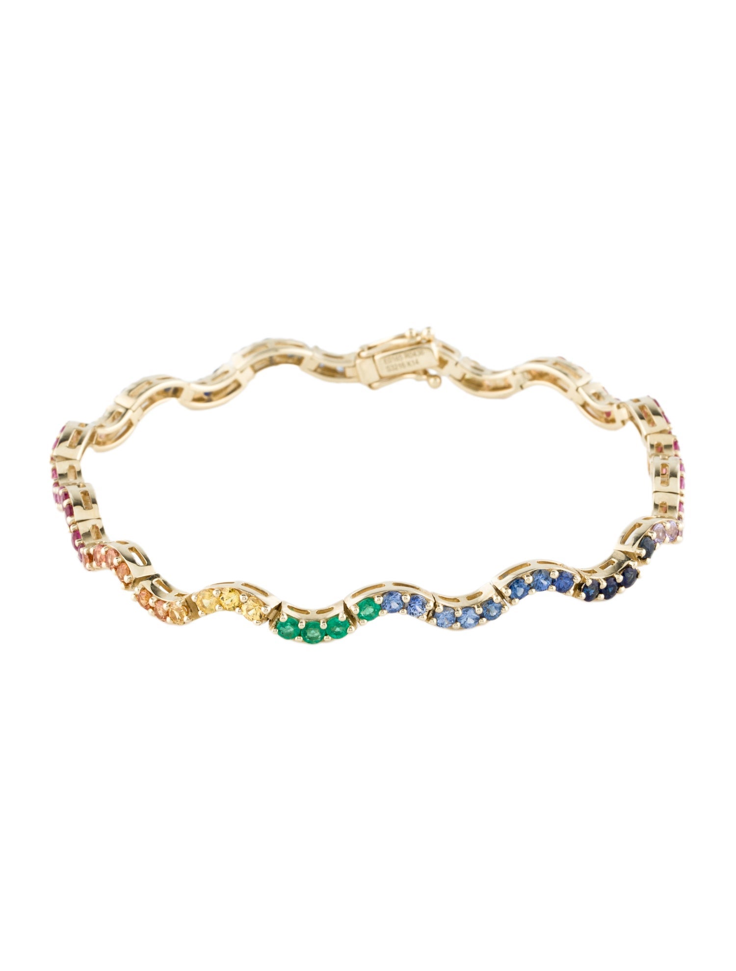 Ariel Gordon Jewelry 14K Sapphire & Emerald Scallop Tennis Bracelet