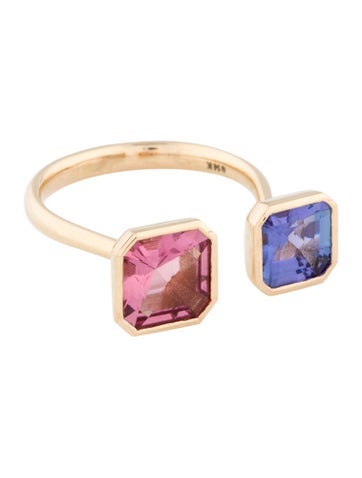 Ariel Gordon Jewelry Cocktail Ring 14K 1.42ct Tourmaline & Tanzanite Dahlia 5