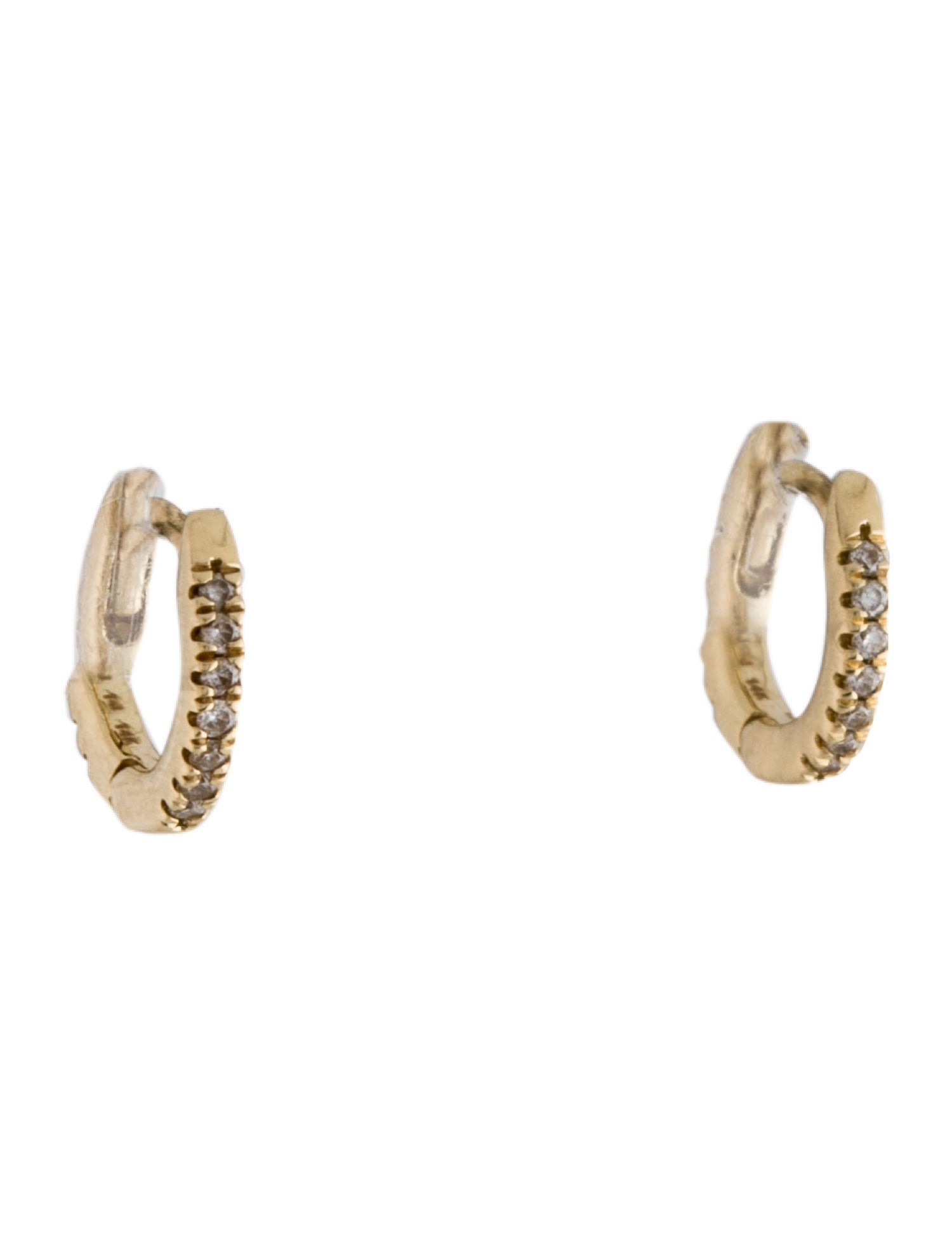 Ariel Gordon Jewelry 14K Diamond Junior Pavé Hoop Earrings