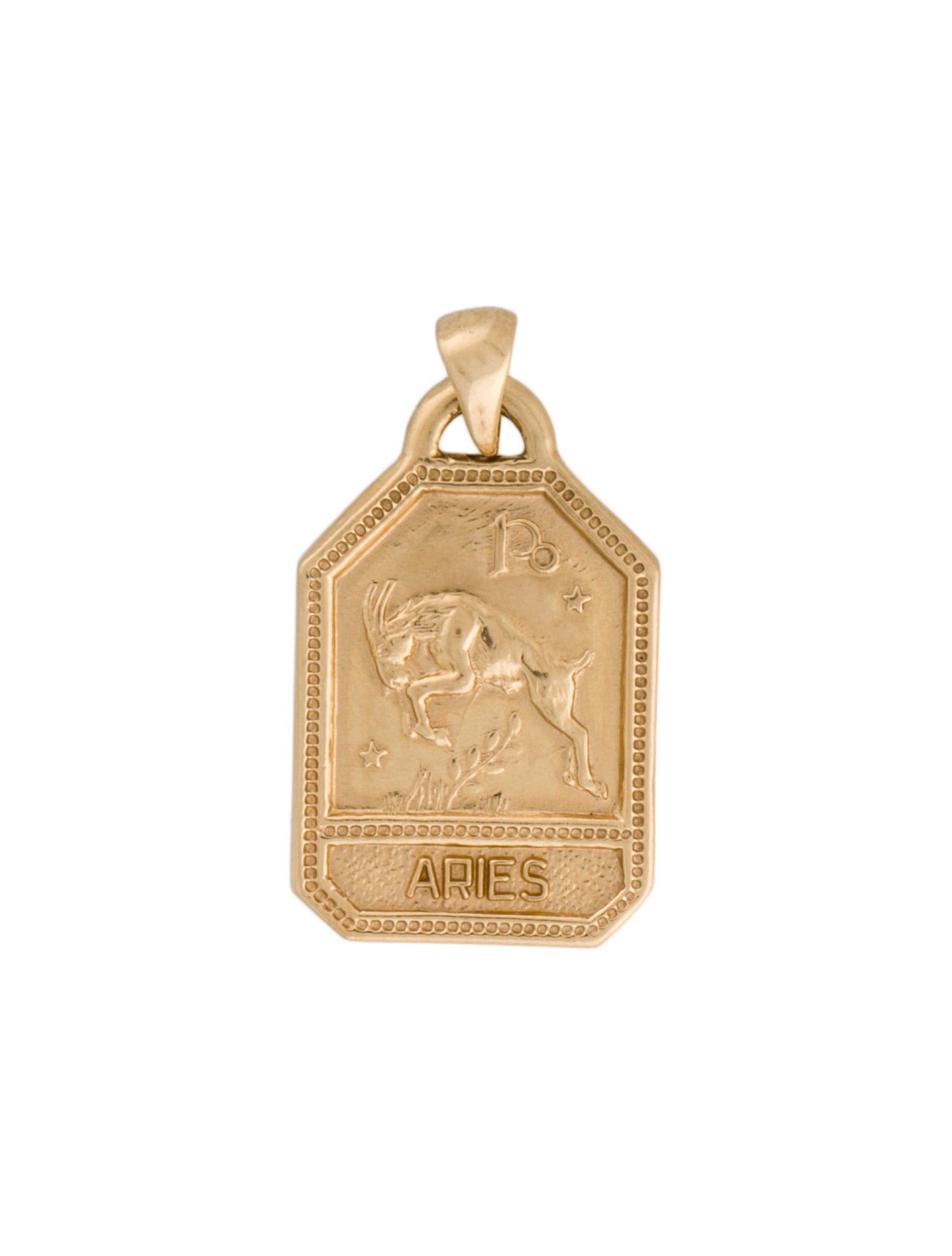 Ariel Gordon Jewelry 14K Aries Zodiac Dog Tag Pendant