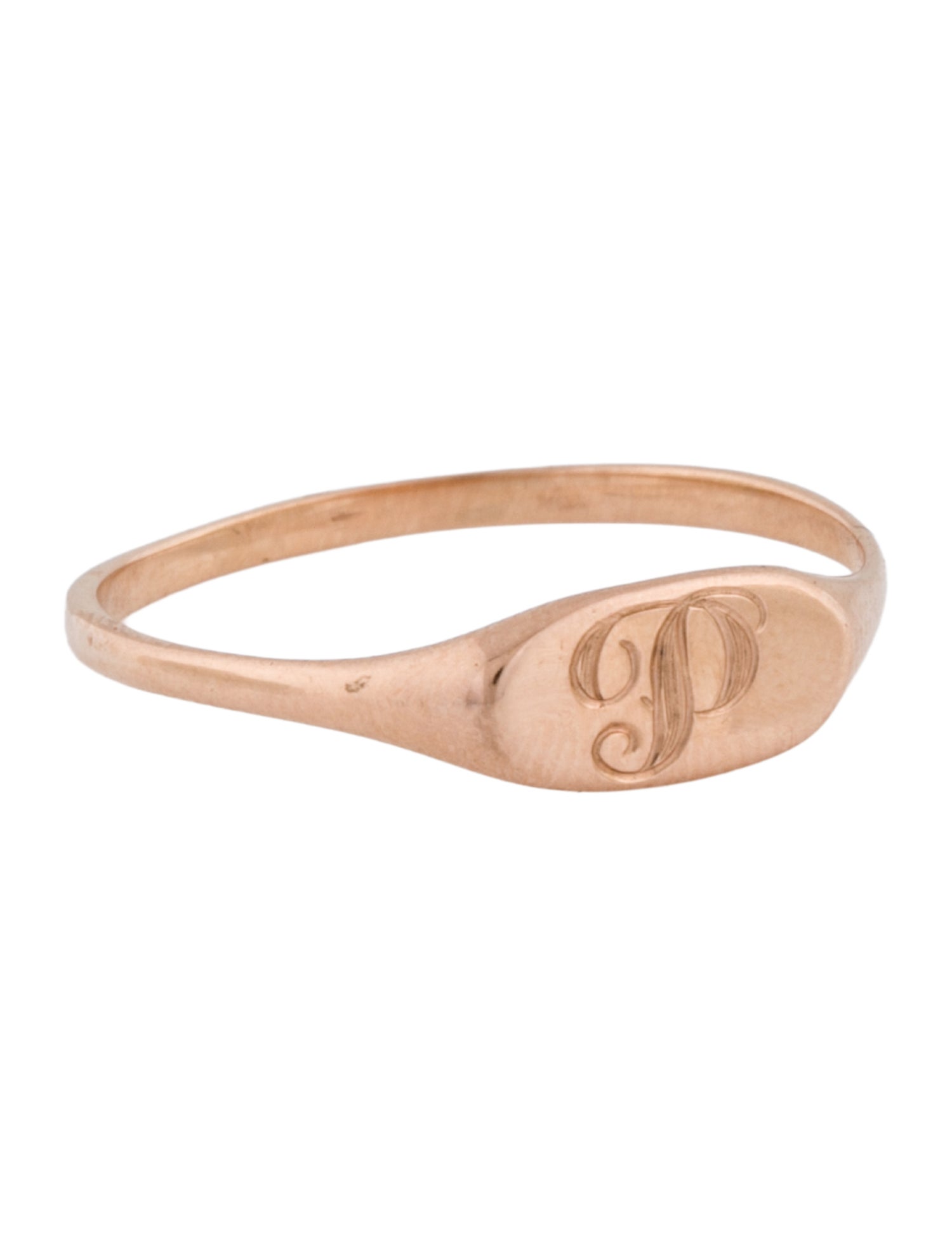 Ariel Gordon Jewelry 14K Initial 'P' Signet Ring