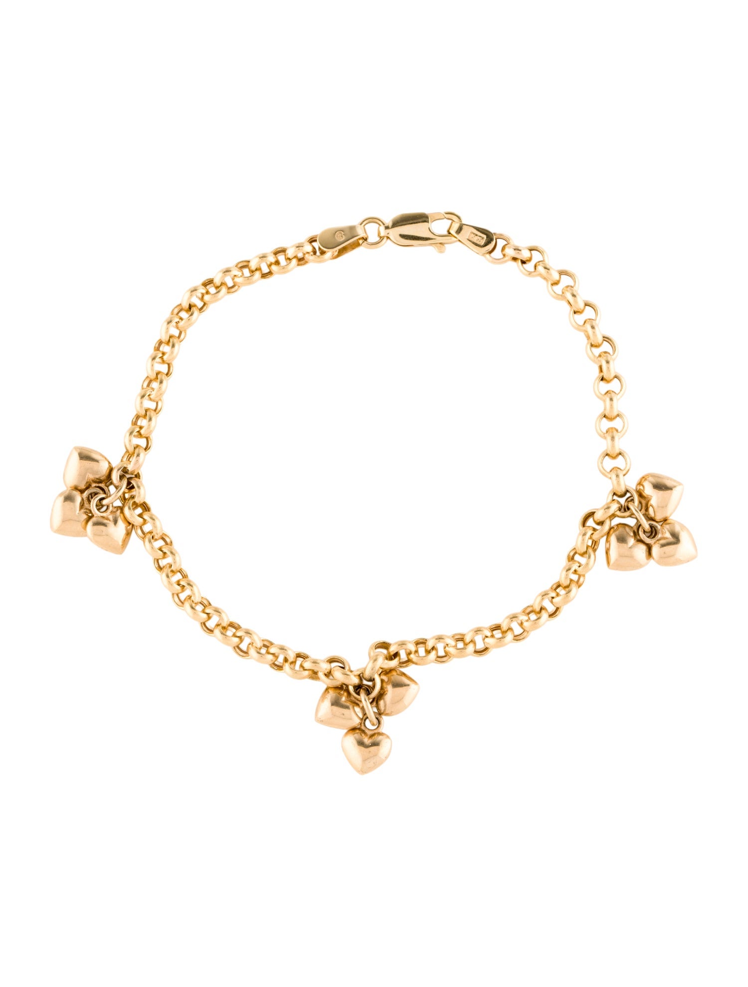 Ariel Gordon Jewelry 14K Petite Puffed Heart Charm Bracelet