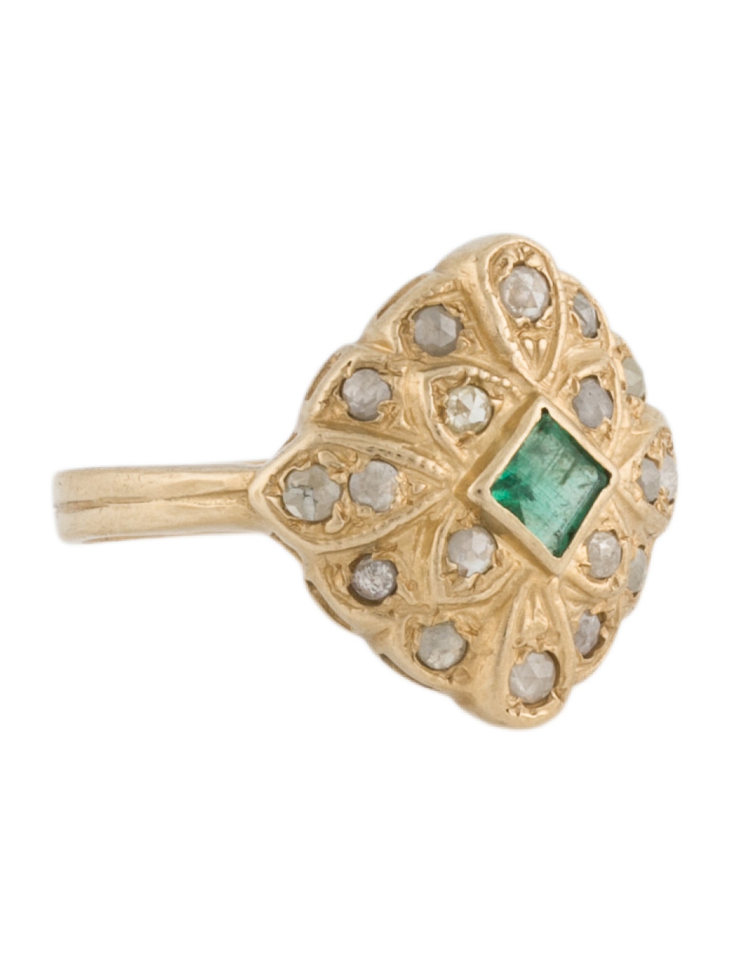 Arik Kastan 14K Emerald & Diamond Cocktail Ring