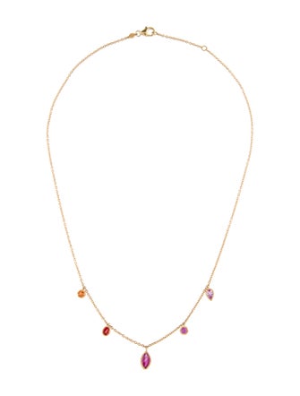 ARK 18K Sapphire & Ruby Station Necklace