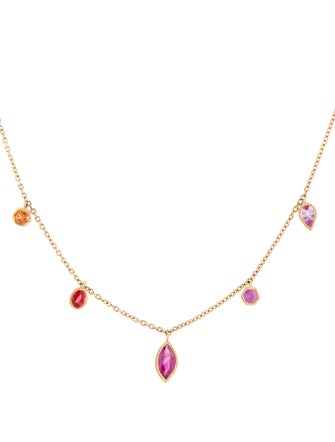 ARK 18K Sapphire & Ruby Station Necklace