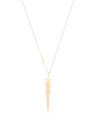 ARK 18K Diamond Blooming Lotus Dagger Necklace