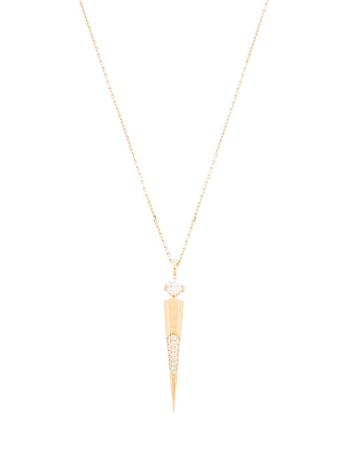 ARK 18K Diamond Blooming Lotus Dagger Necklace