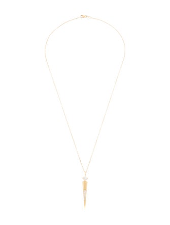ARK 18K Diamond Blooming Lotus Dagger Necklace