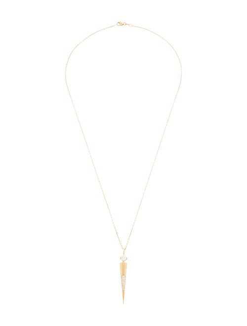 ARK 18K Diamond Blooming Lotus Dagger Necklace
