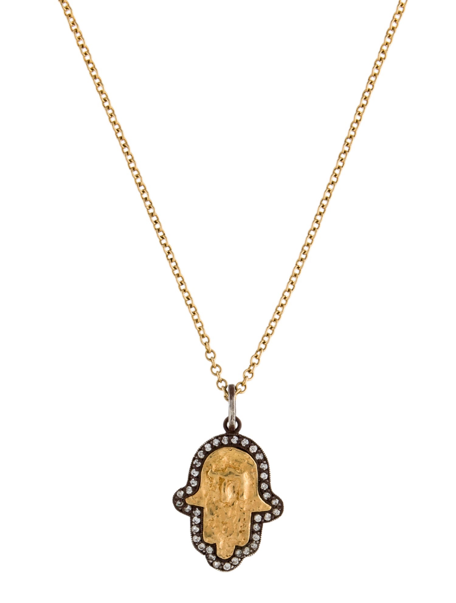 Arman Sarkisyan Diamond Hamsa Pendant w/18K Unbranded Chain Necklace