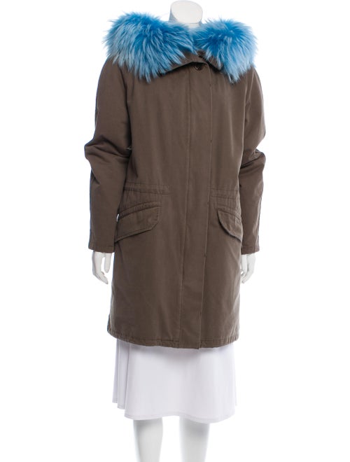Army by Yves Salomon Colorblock Pattern Parka Gree
