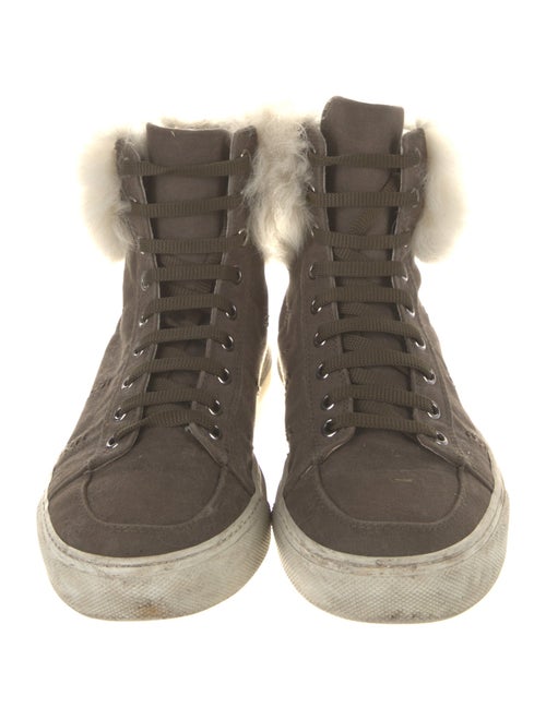 Army by Yves Salomon Canvas Faux Fur Trim Sneakers