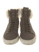 Army by Yves Salomon Canvas Faux Fur Trim Sneakers
