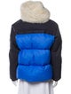 Army by Yves Salomon Lamb Leather Colorblock Pattern Down Jacket