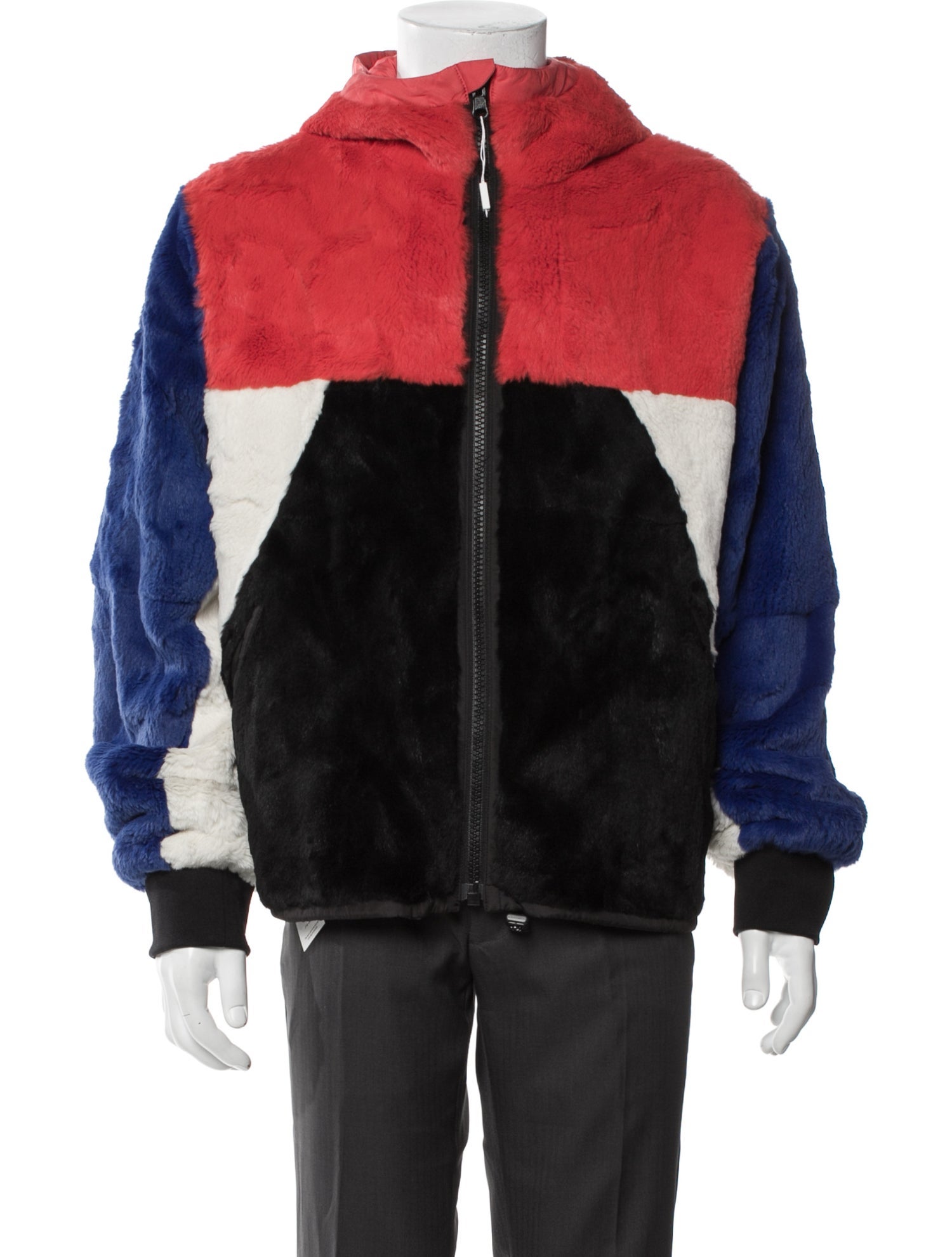 Army by Yves Salomon Colorblock Pattern Windbreaker