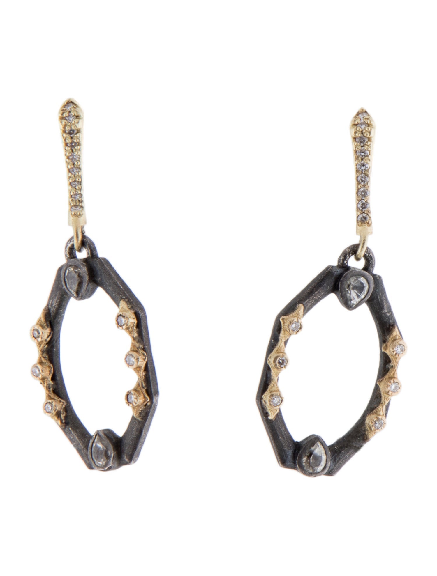 Armenta Diamond Two-Tone Drop Earrings