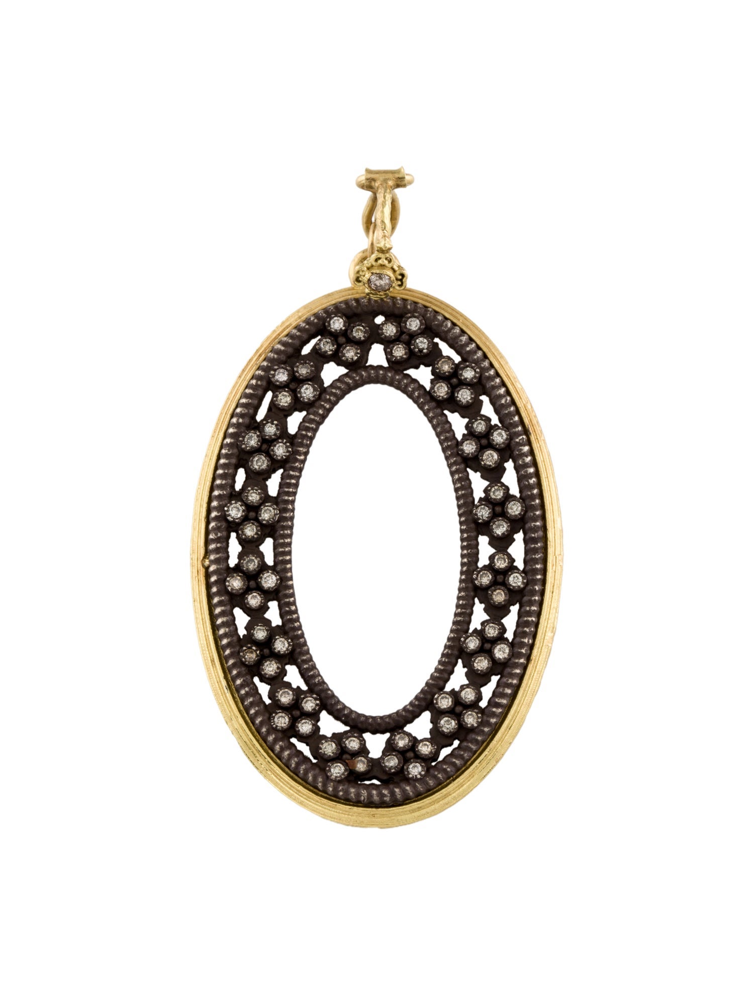 Armenta Diamond Roped Oval Crivelli Pendant