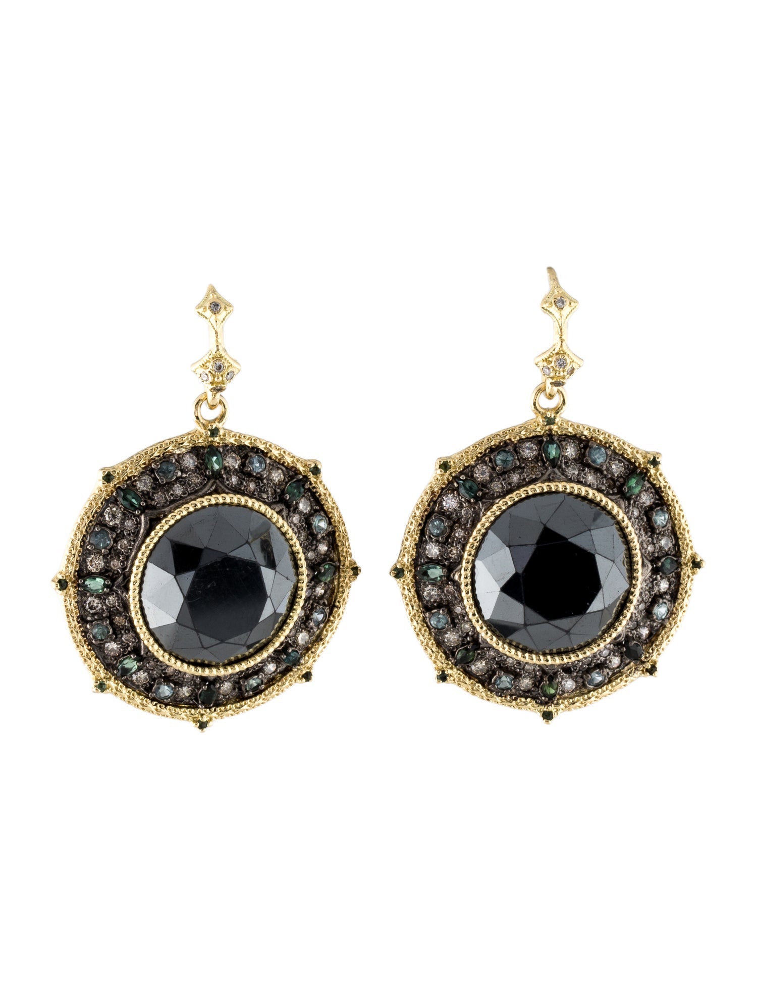 Armenta Multistone Pointed Round Drop Earrings