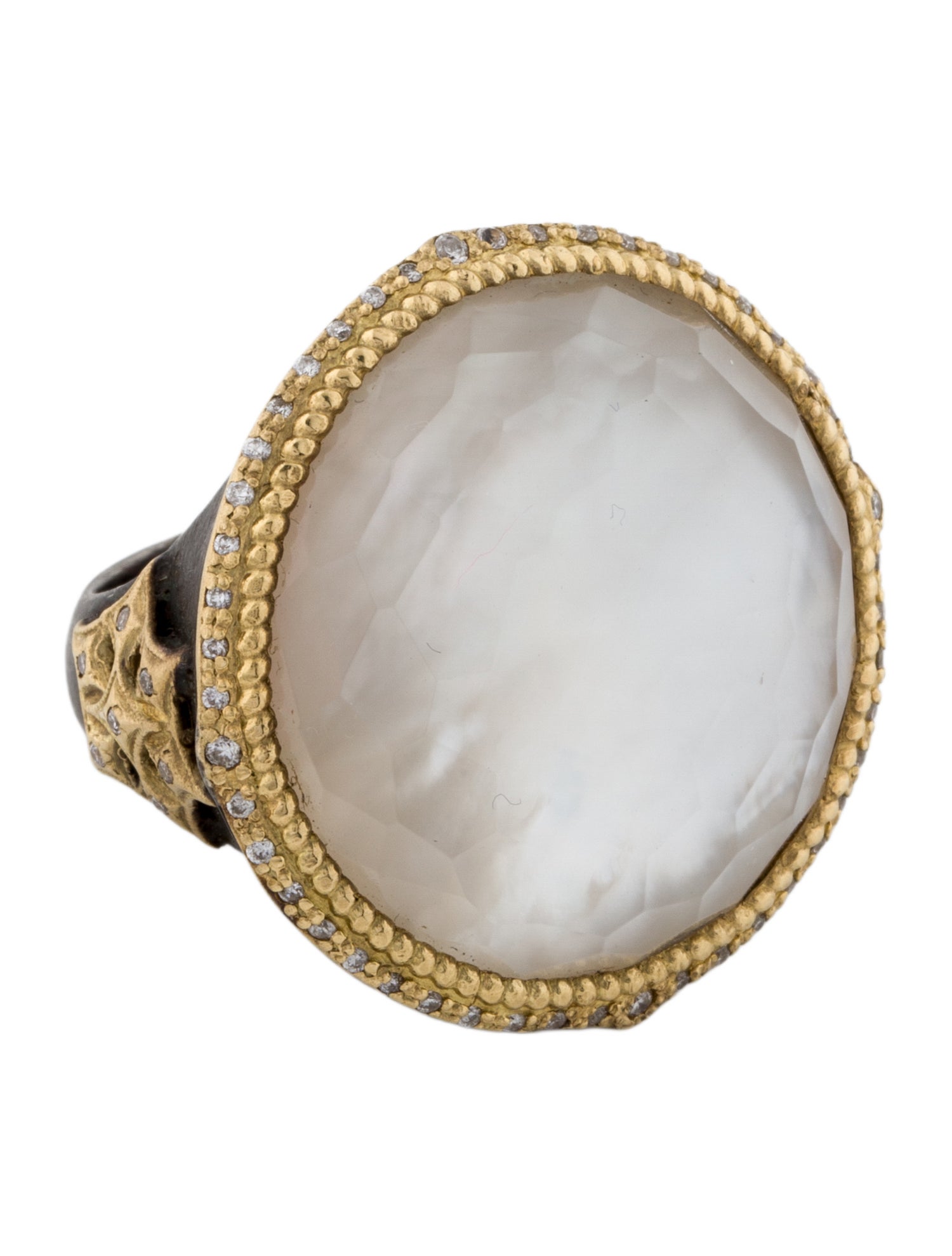 Armenta Mother of Pearl Doublet & Diamond Cocktail Ring