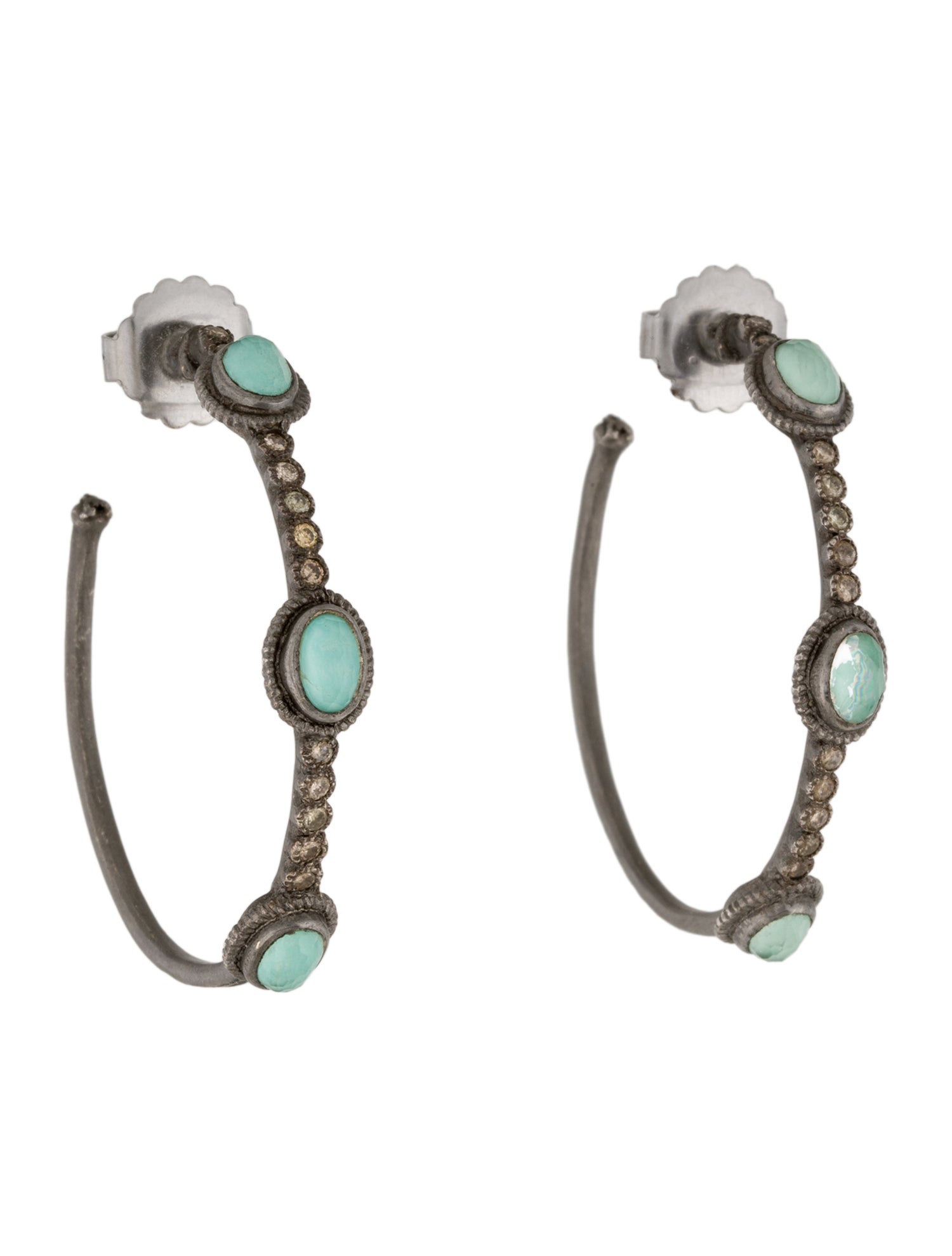 Armenta Quartz Doublet & Diamond Hoop Earrings