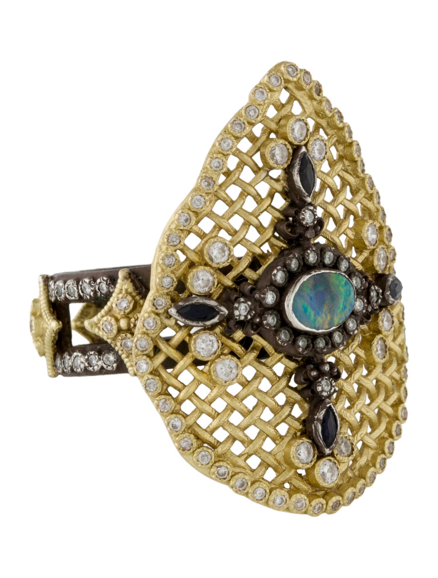 Armenta Opal, Sapphire & Diamond Cocktail Ring
