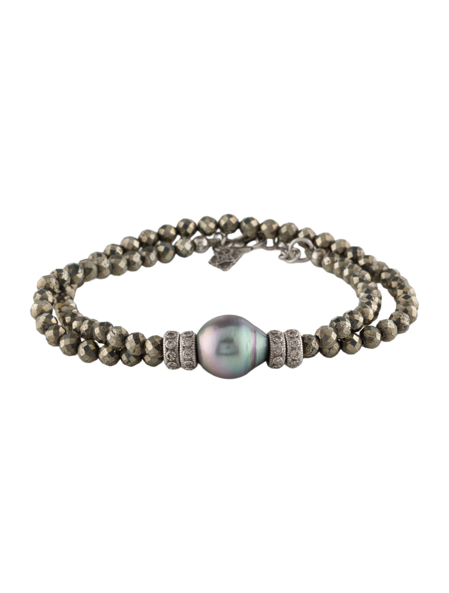 Armenta Pearl, Diamond & Pyrite Bead Wrap Bracelet