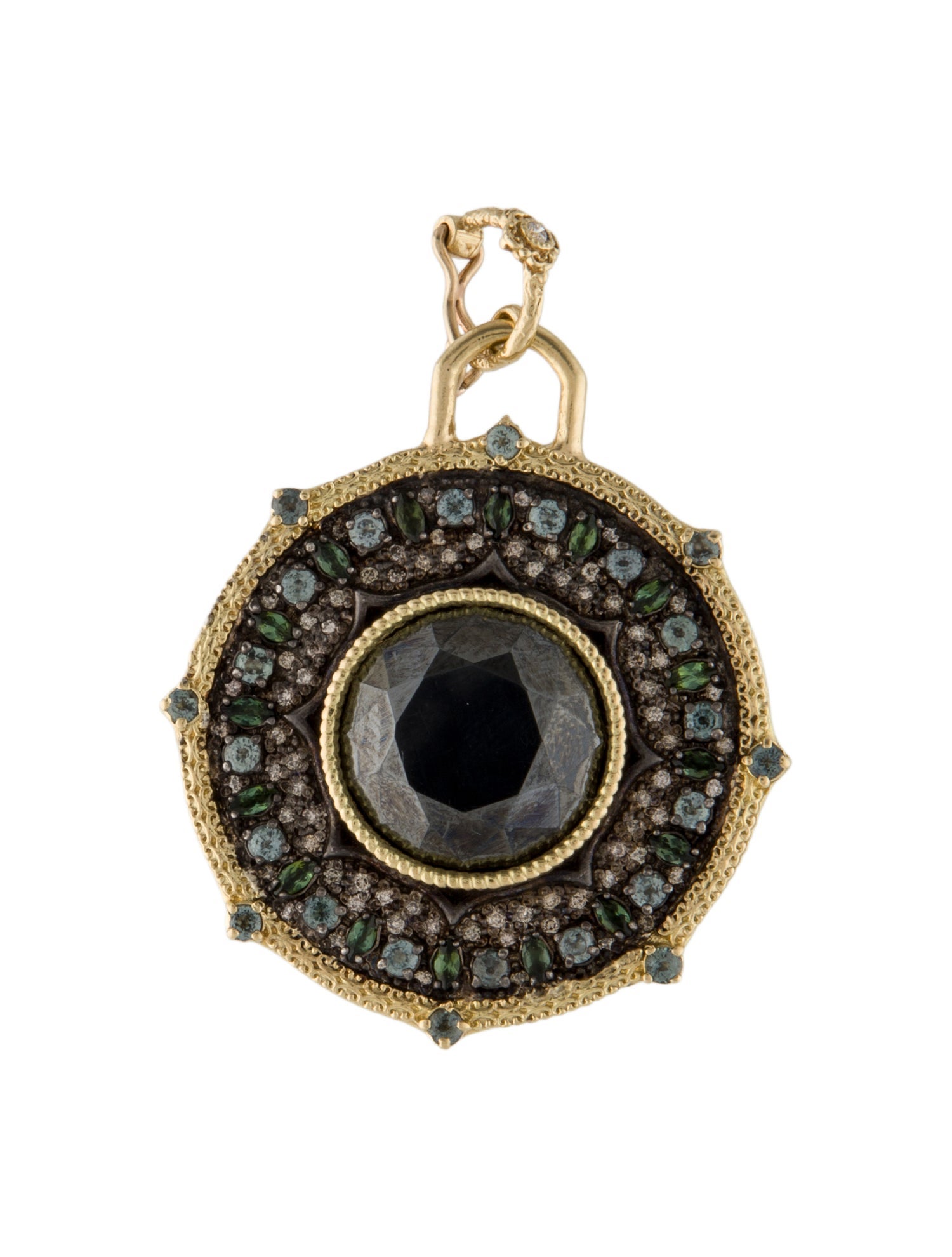 Armenta Pointed Round Tourmaline, Sapphire, Diamond & Hematine Enhancer