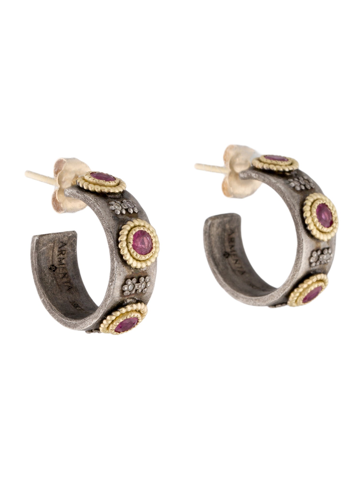 Celine Triomphe Multi Hoop Earrings - Brass Hoop, Earrings