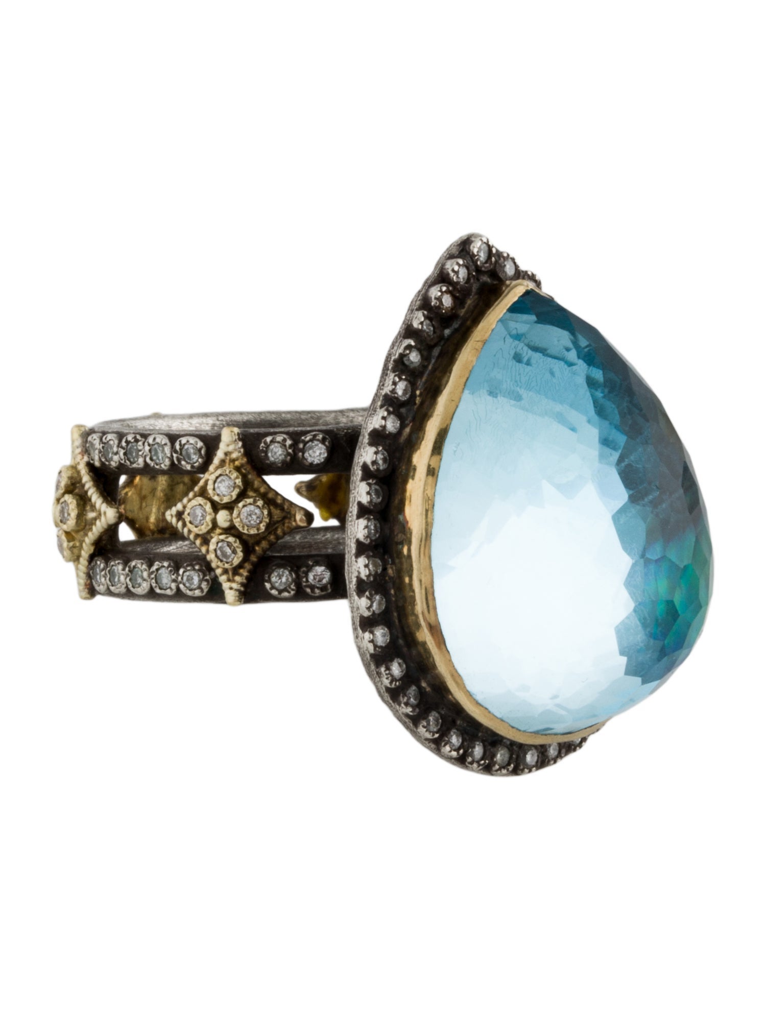 Armenta Abalone & Quartz Doublet & Diamond Cocktail Ring