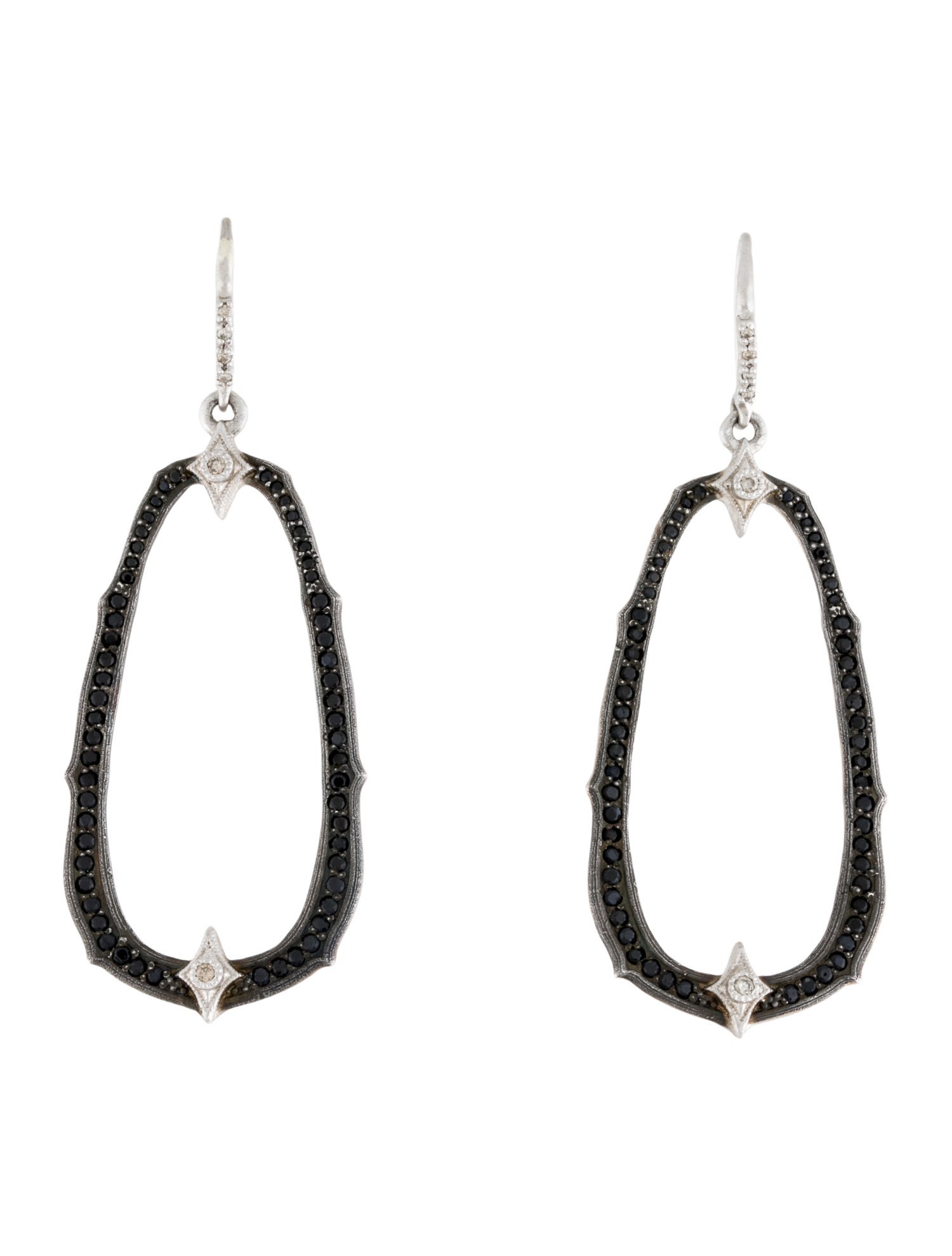 Armenta Sapphire & Diamond Open Oval Dangle Earrings