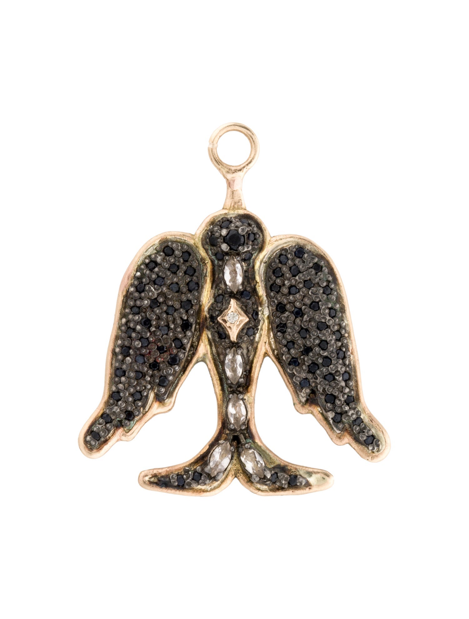 Armenta Sapphire, Morganite & Diamond Large Pave Bird Enhancer Pendant