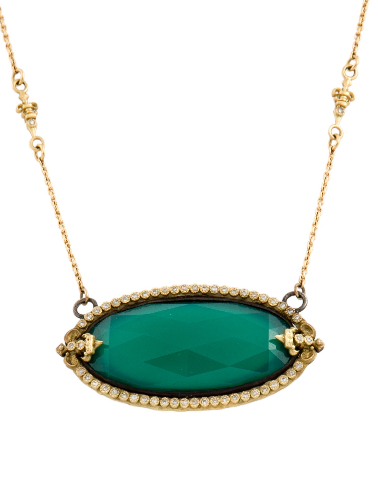 Armenta Dyed Chalcedony & Diamond Pendant Necklace