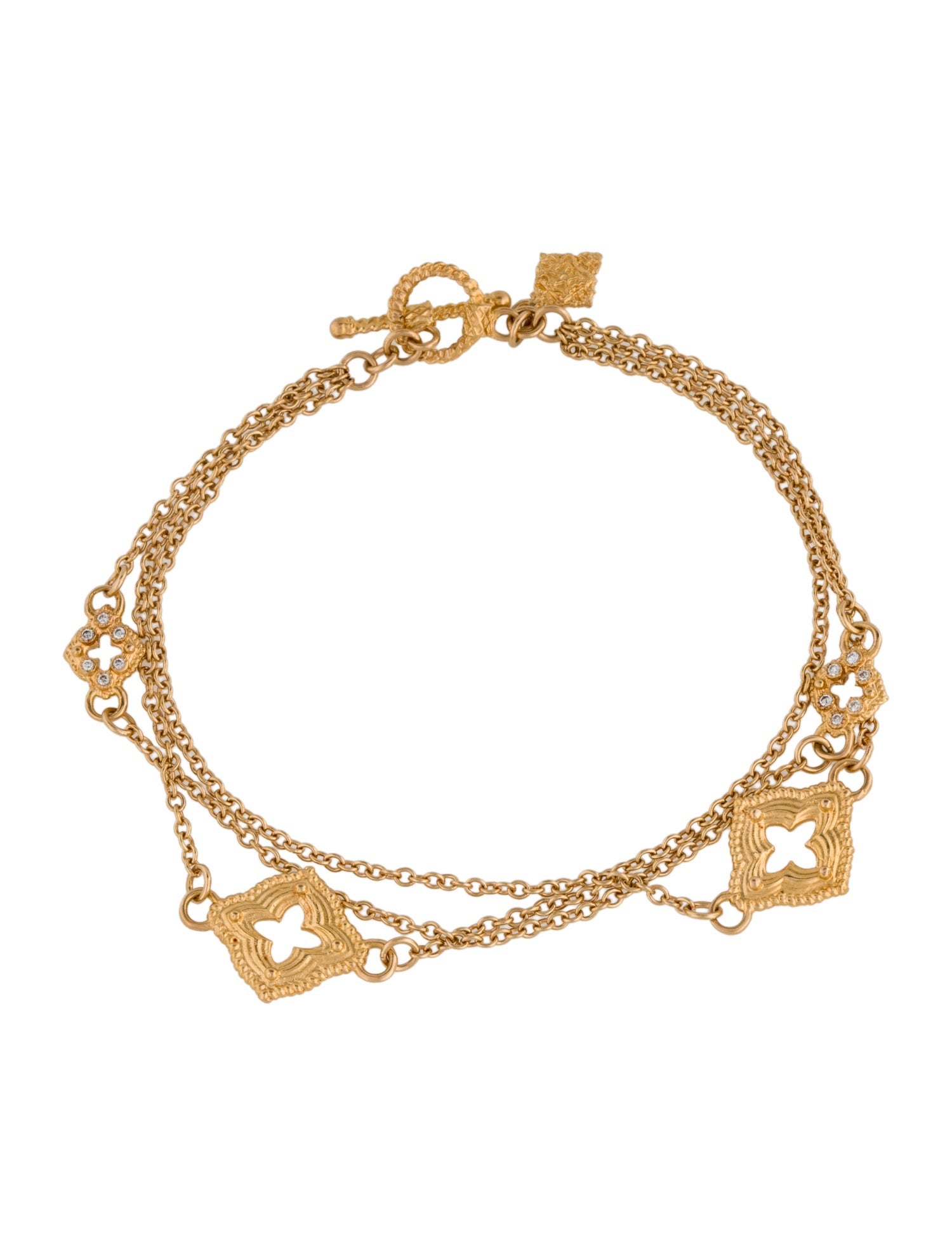 Armenta 18K Diamond Scroll Chain Link Station Bracelet