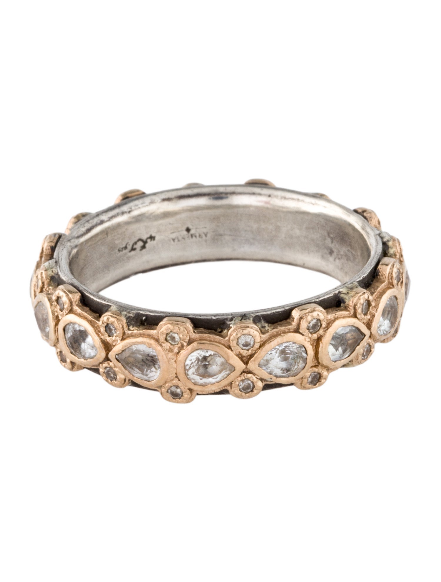 Armenta Two-Tone Sapphire & Diamond Lacey Band