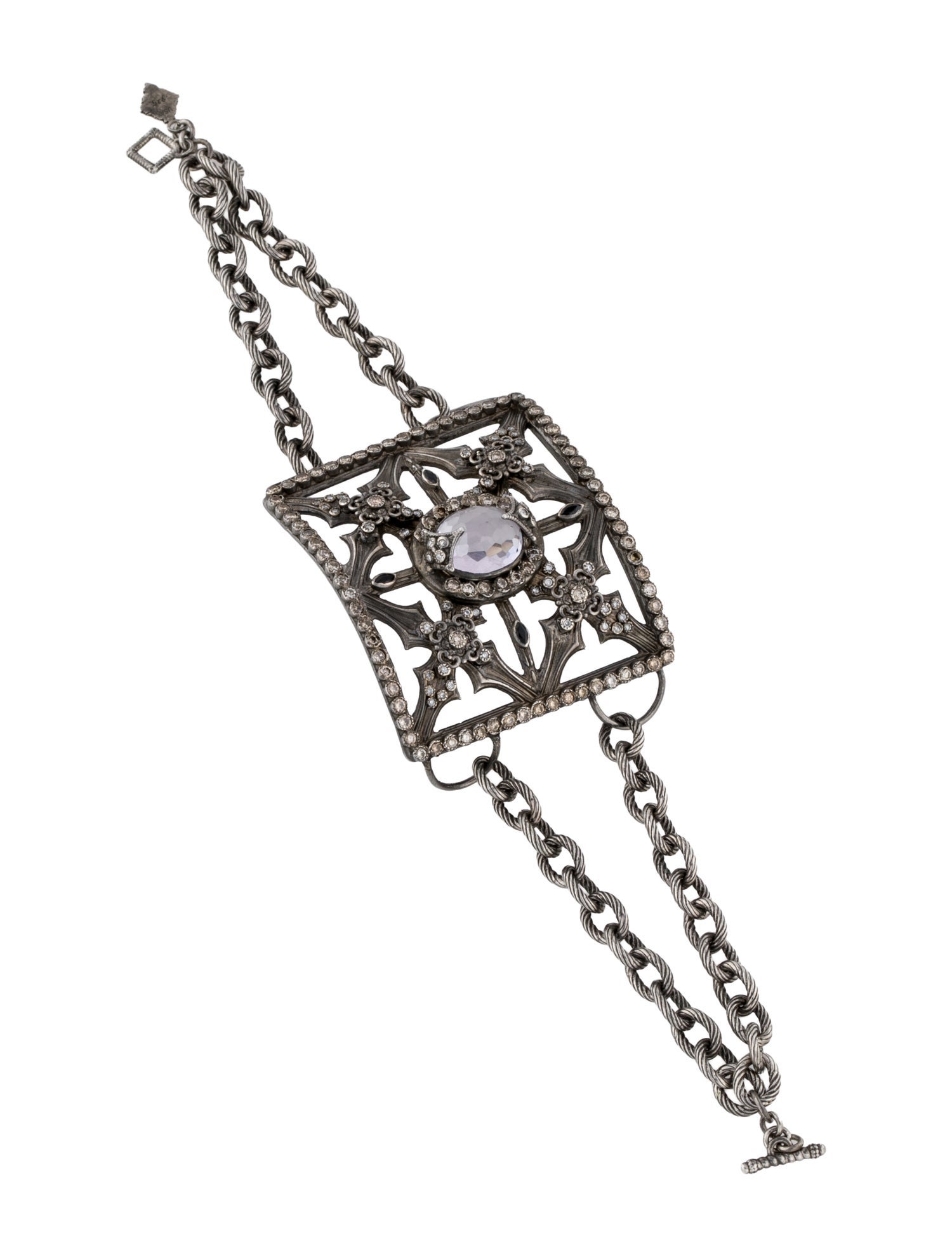 Armenta Amethyst, Spinel, & Diamond Station Bracelet